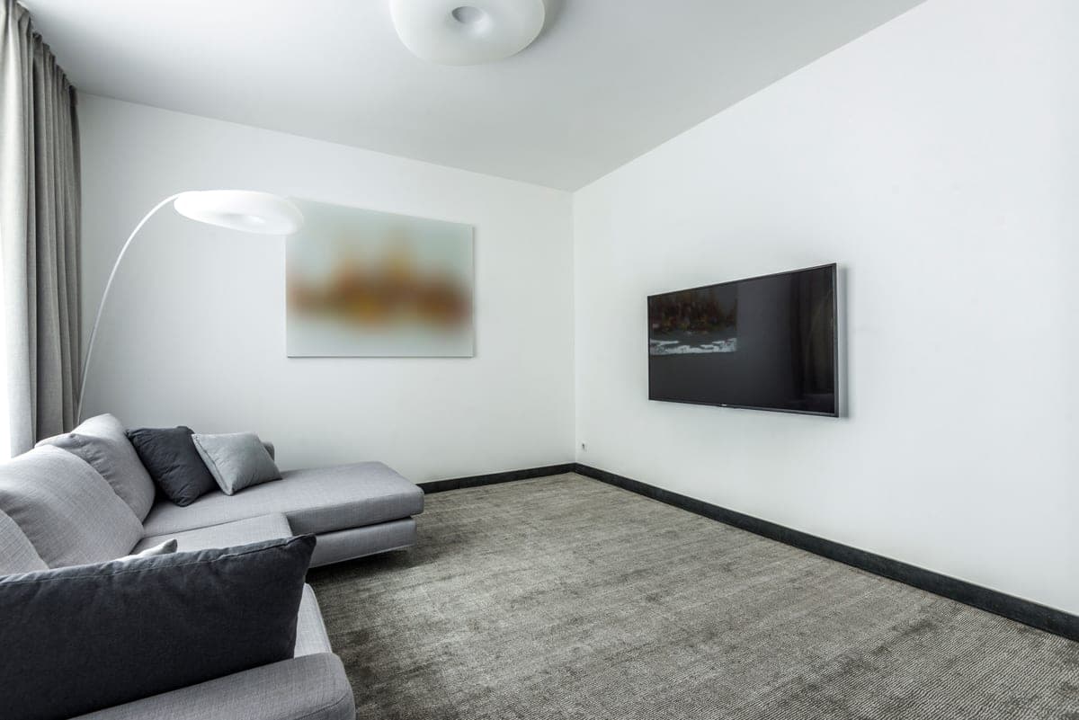 A plain modern living room wall