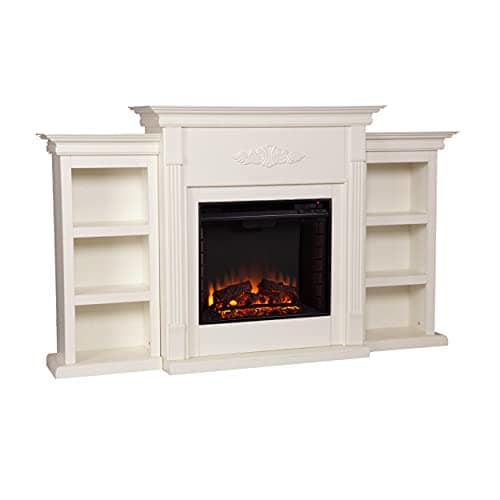 SEI Furniture Tennyson Electric Fireplace with Bookcases